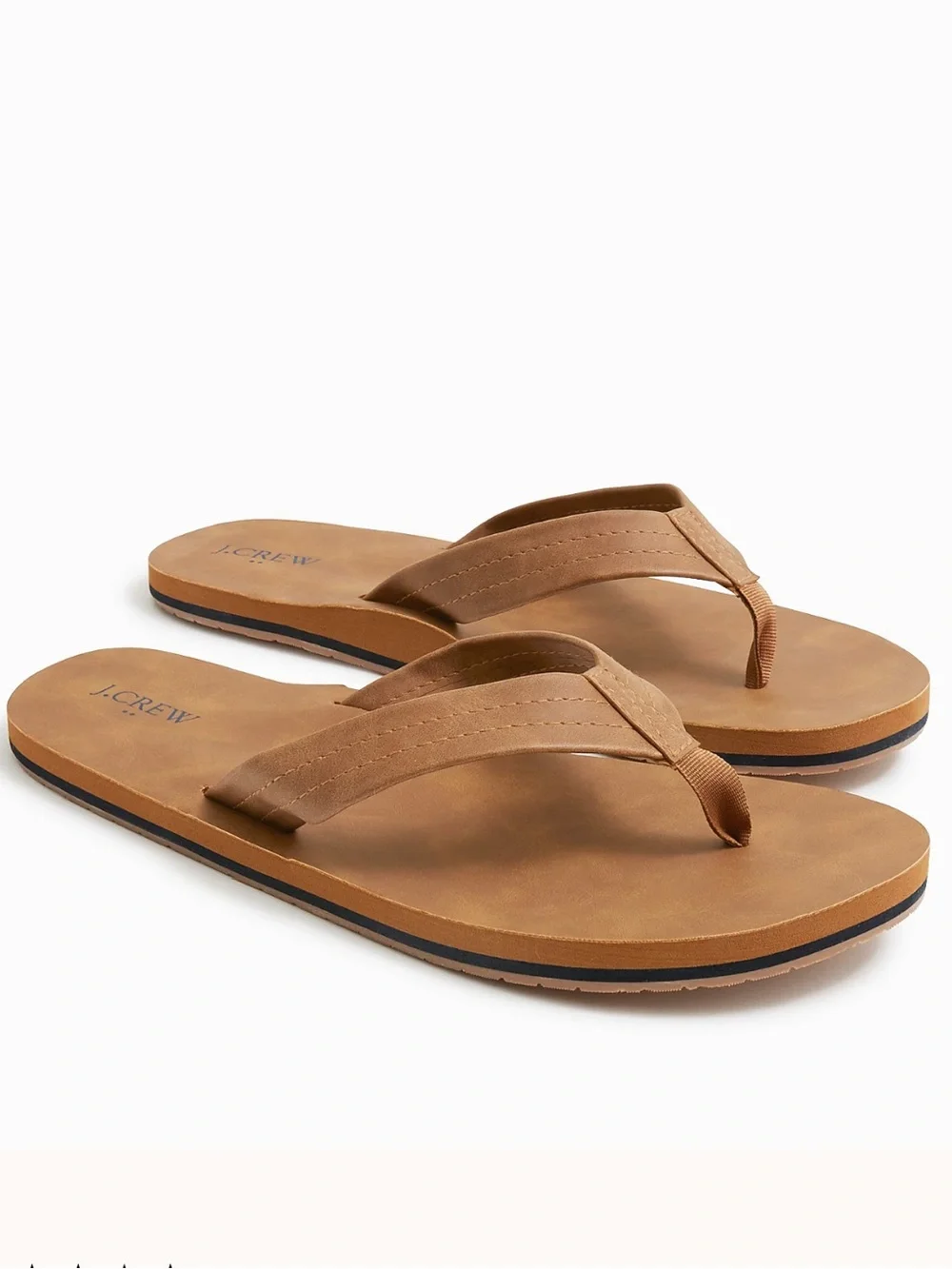 J crew tan Double-layer flip-flops